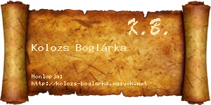Kolozs Boglárka névjegykártya