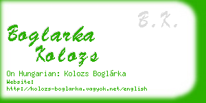 boglarka kolozs business card