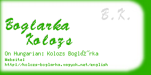 boglarka kolozs business card
